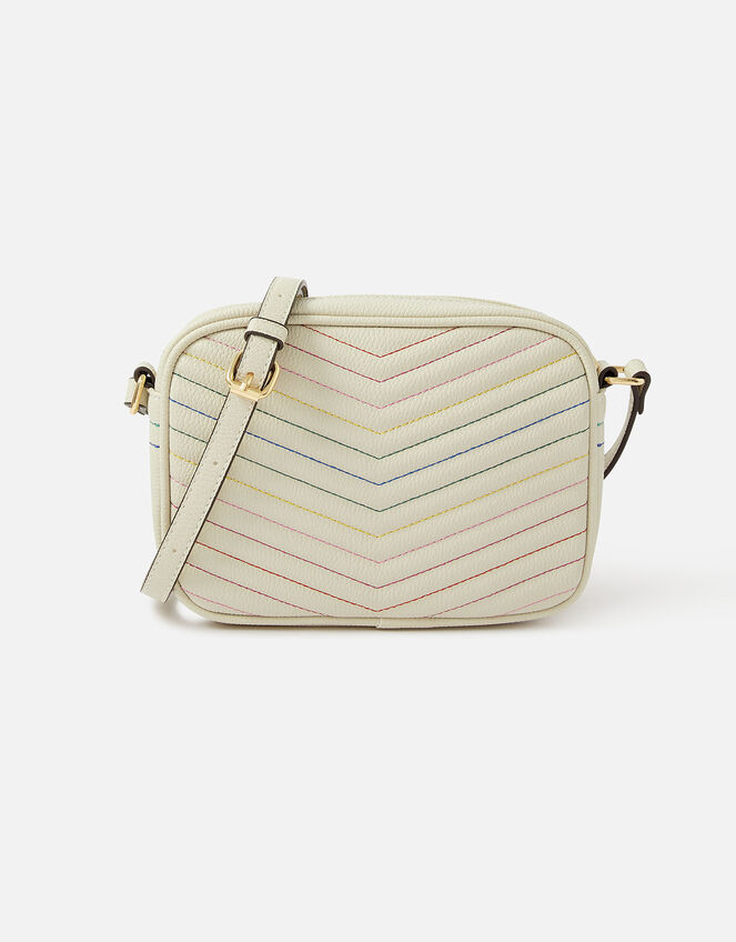 Quilted Chevron Cross-Body Bag, , large