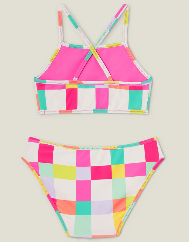 Girls Reversible Check Bikini, Multi (BRIGHTS MULTI), large