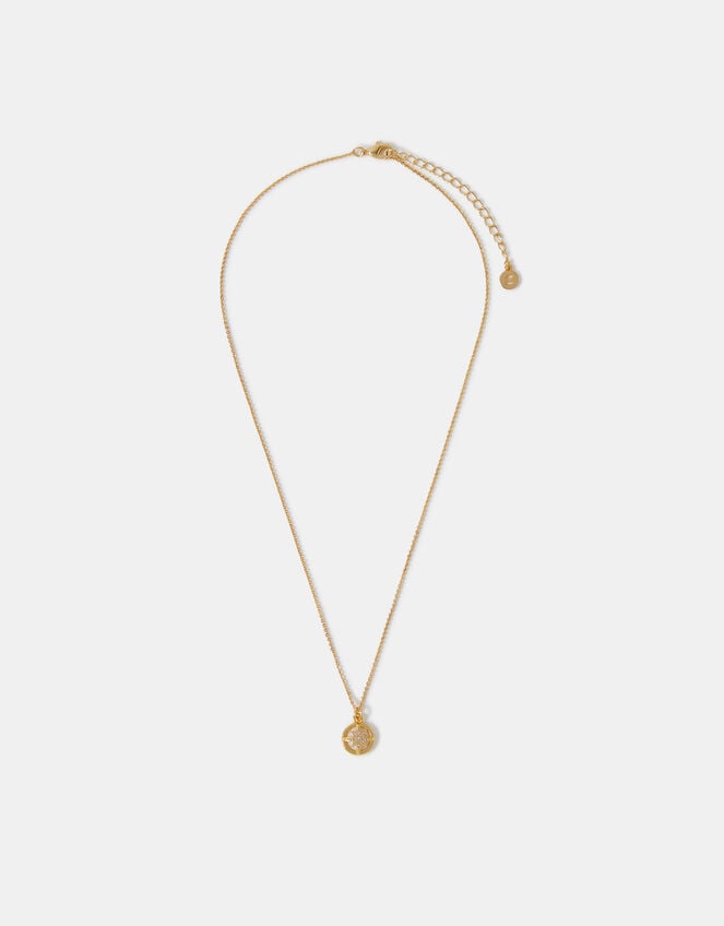14ct Gold-Plated Star Pearl Pendant Necklace, , large