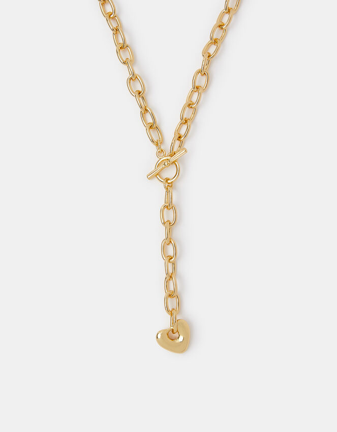 14ct Gold-Plated Heart Pendant Chain Necklace, , large