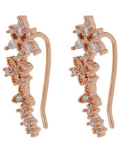 Rose Gold-Plated Sparkle Flower Crawlers, , large