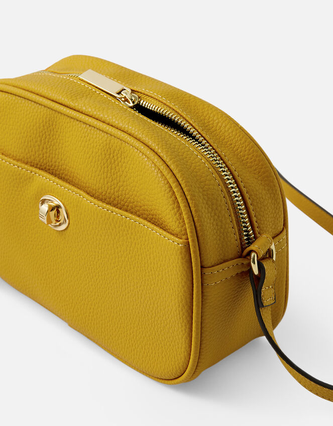 Twist Lock Cross-Body Bag, Yellow (OCHRE), large