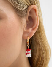 Snowman Huggie Hoop Earrings, , large