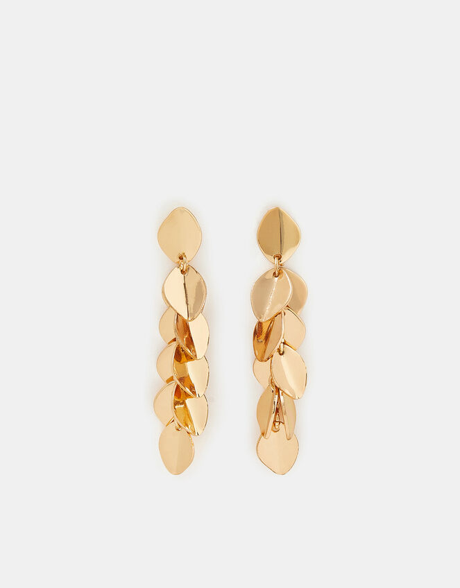 Leaf Drop Earrings, Gold (GOLD), large