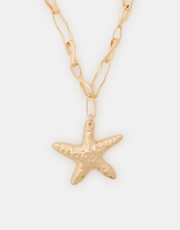 Chunky Starfish Pendant Necklace, , large