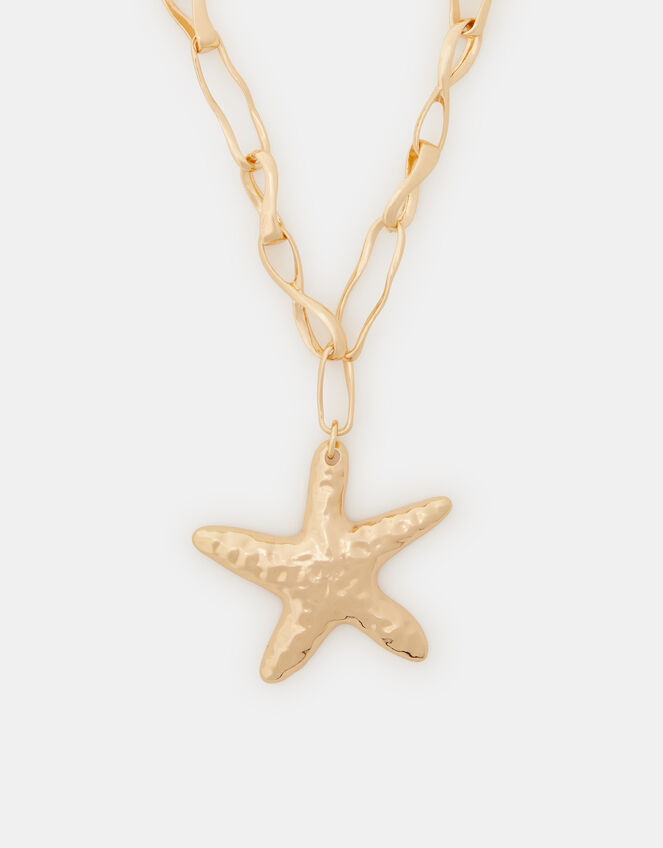 Chunky Starfish Pendant Necklace, , large