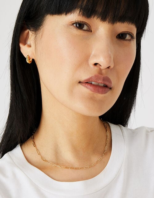 Gold-Plated Paperclip Chain Necklace