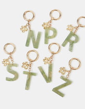 Resin Initial Bag Charm, Green (GREEN), large