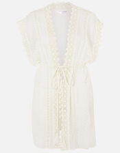 Dobby Chiffon and Lace Kaftan, Ivory (IVORY), large