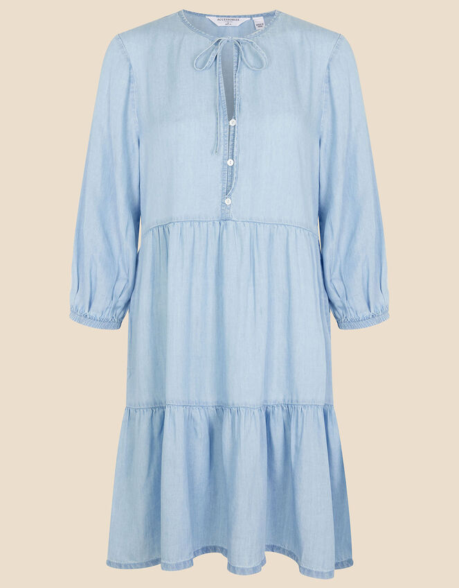 Chambray Midi Dress , Blue (BLUE), large