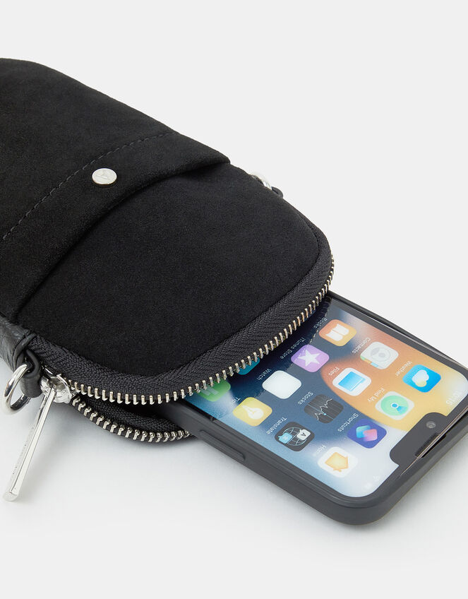 Leather Phone Cross-Body Bag, , large