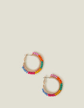 Bright Beaded Hoops, , large