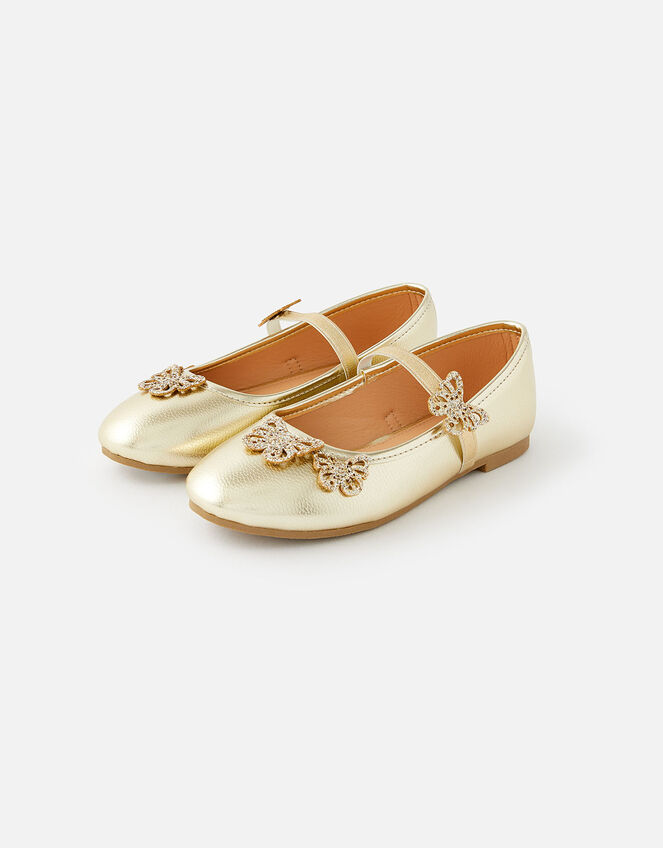 Butterfly Ballerina Flats, Gold (GOLD), large