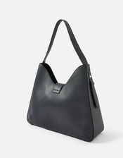 Talia Large Twistlock Shoulder Bag, Black (BLACK), large