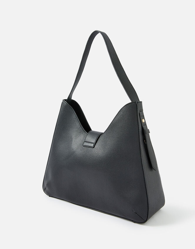Talia Large Twistlock Shoulder Bag, Black (BLACK), large