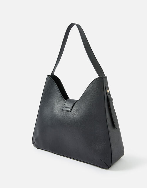 Talia Large Twistlock Shoulder Bag, Black (BLACK), large