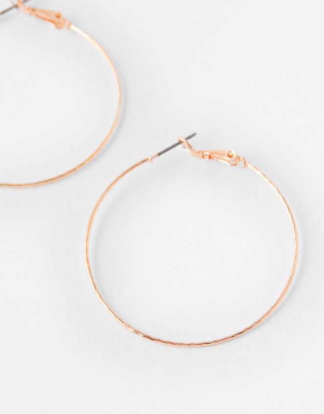Fine Facet Hoop Earrings, Gold (ROSE GOLD), large