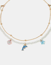 Girls Aquatic Animal Layered Necklace, , large