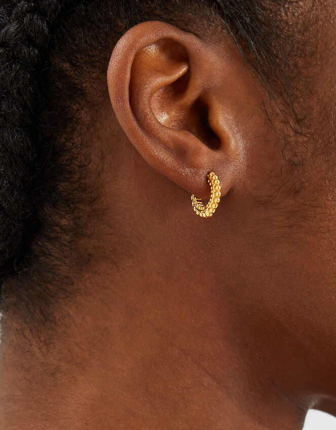 14ct Gold-Plated Bobble Hoop Earrings, , large