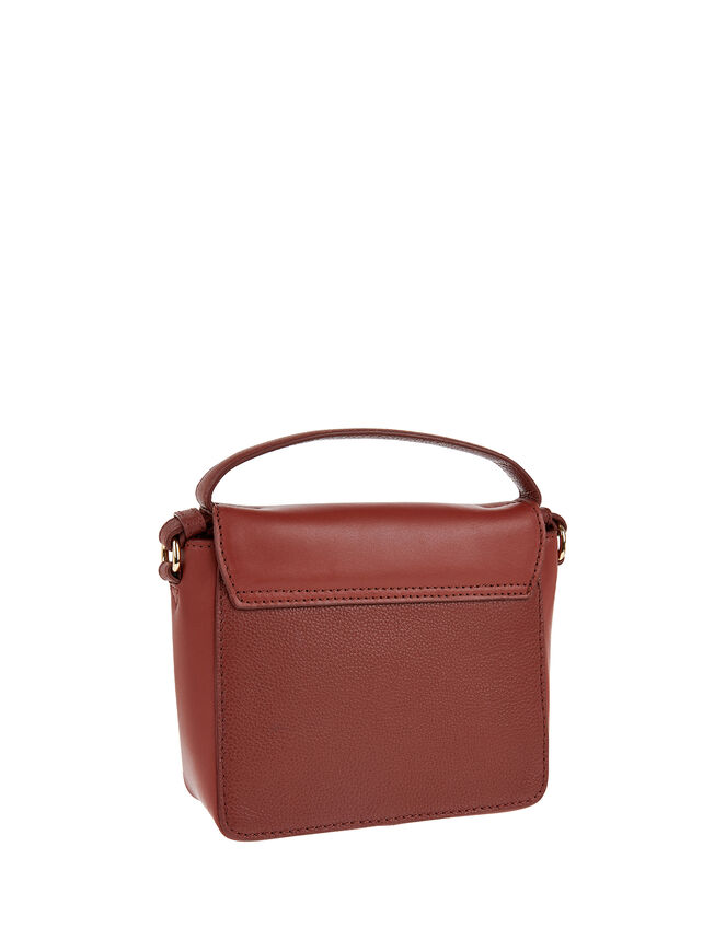 Lula Mini Flap Leather Cross-Body Bag, Orange (RUST), large