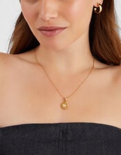 14ct Gold-Plated Sun Pendant Necklace, , large