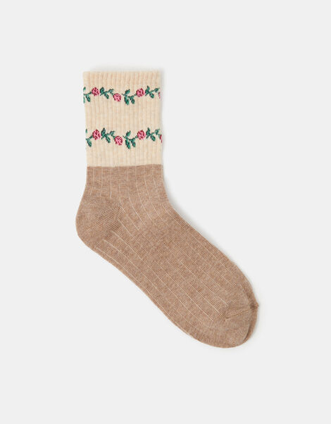 Flower Cuff Socks, , large