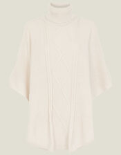 Cable Knit Poncho, , large