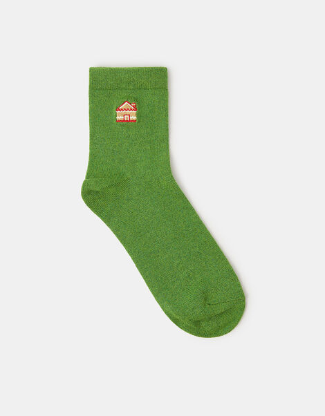 Gingerbread House Glitter Socks, , large