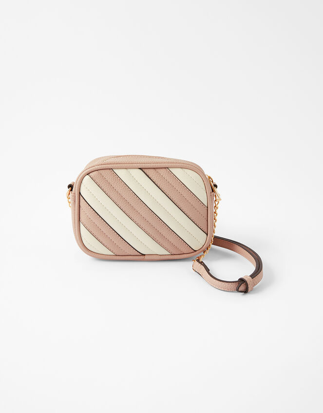 Stripe Cross-Body Camera Bag, Pink (PINK), large