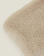 Faux Fur Stole Scarf, Natural (NATURAL), large
