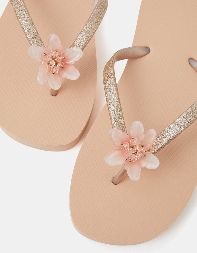 Lotus Flower Flip Flops, Pink (PINK), large