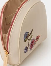 Floral Embroidered Make Up Bag, , large