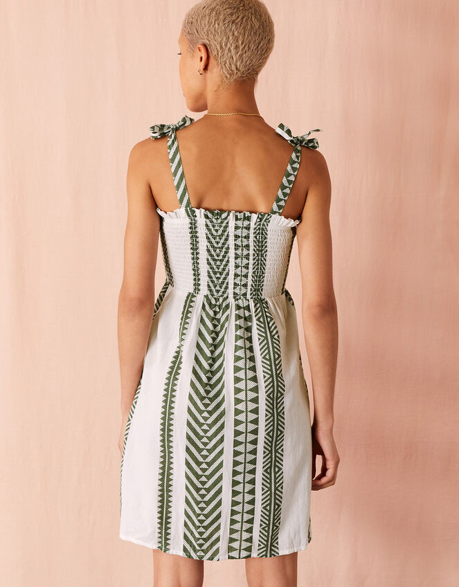 Jacquard Bandeau Dress, Green (KHAKI), large