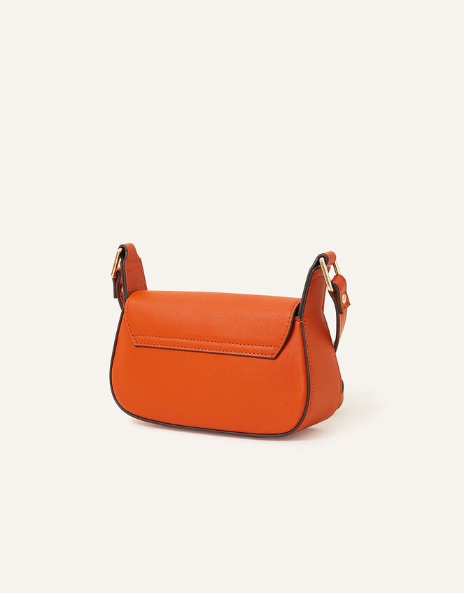 Small Saddle Cross-Body Bag, Orange (ORANGE), large