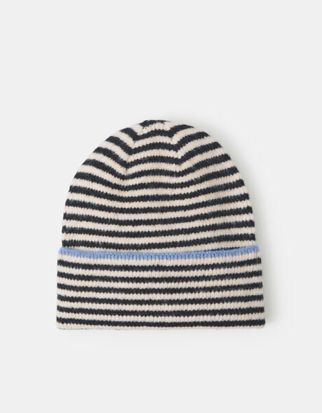 Stripe Beanie Hat, , large