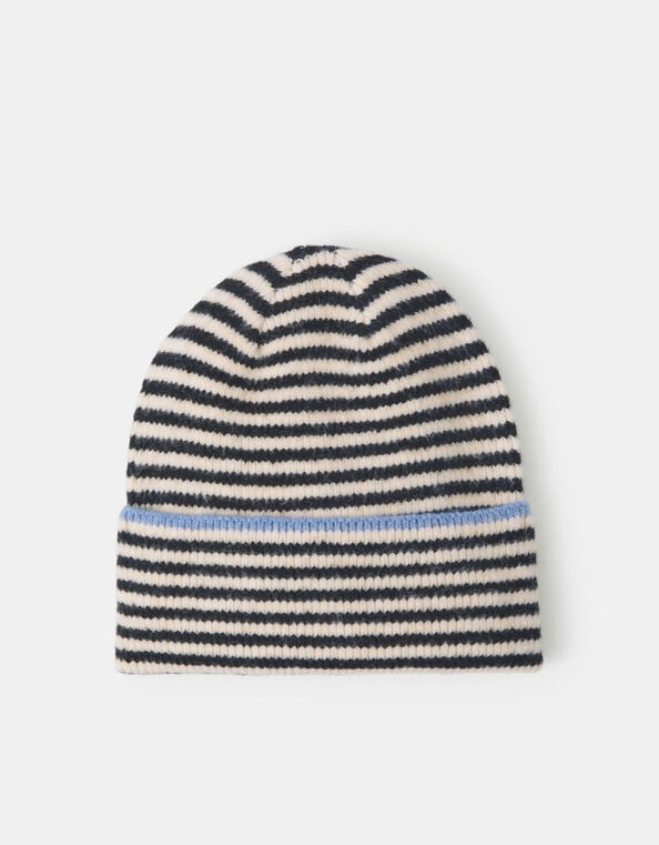 Stripe Beanie Hat, , large