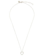 Platinum-Plated Sparkle Heart Necklace, , large