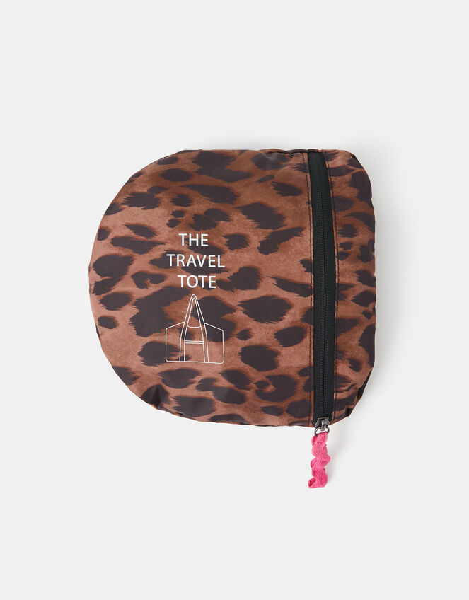 Animal Print Packable Tote Bag, , large
