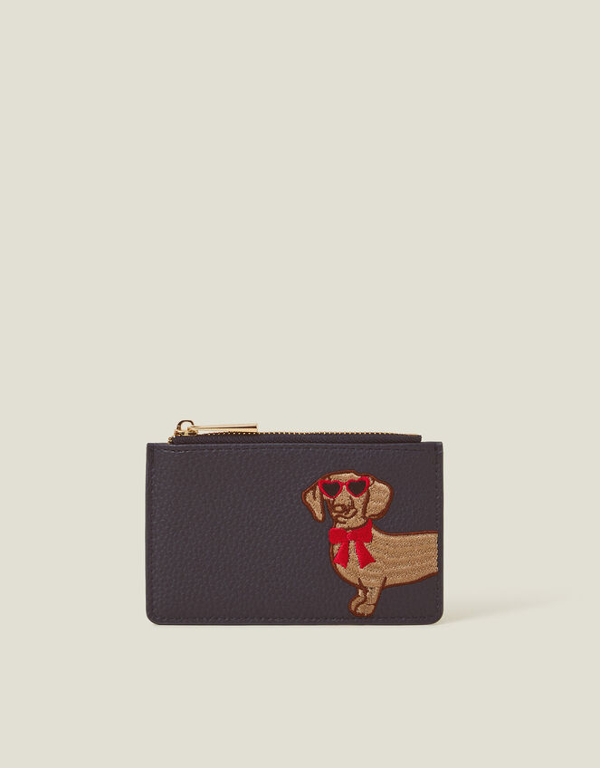 Sausage Dog Faux Leather Card Holder, , large