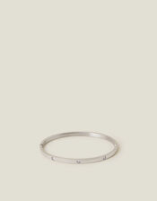 Platinum-Plated Stainless Steel Diamante Arm Cuff, , large