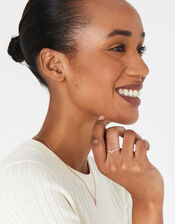 Rose Gold-Plated Sparkle Wishbone Ring, Gold (ROSE GOLD), large