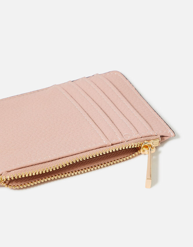 Zip Card Holder , Nude (NUDE), large