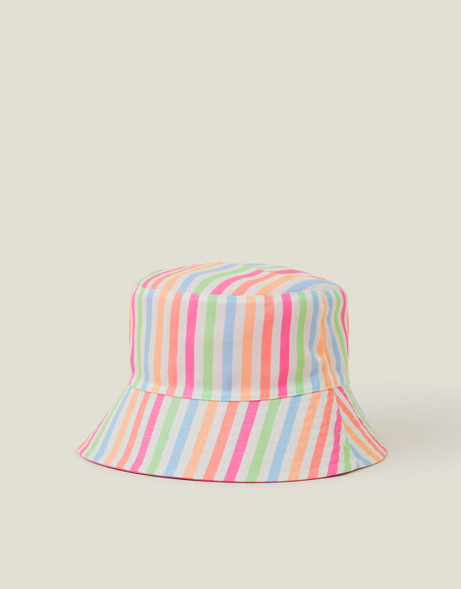 Girls Stripe Bucket Hat, Multi (BRIGHTS MULTI), large