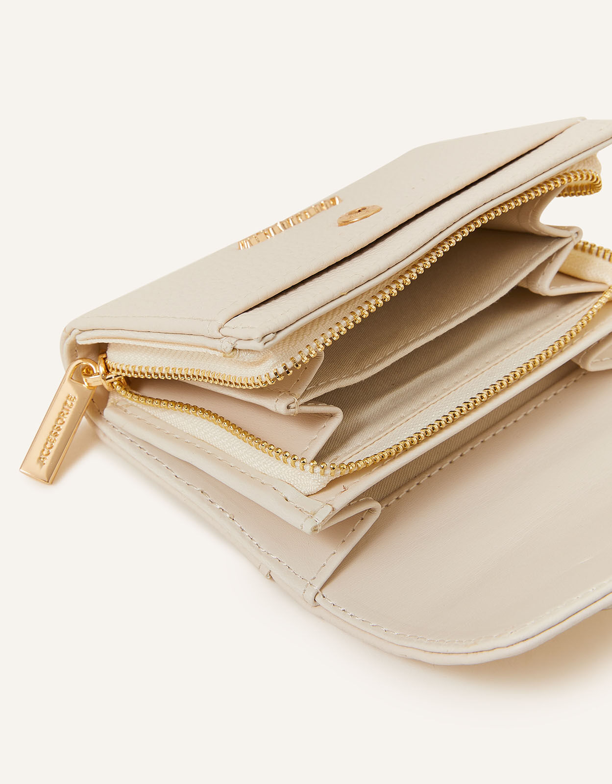 Small Flap Zip Around Purse Cream Purses Wallets Accessorize