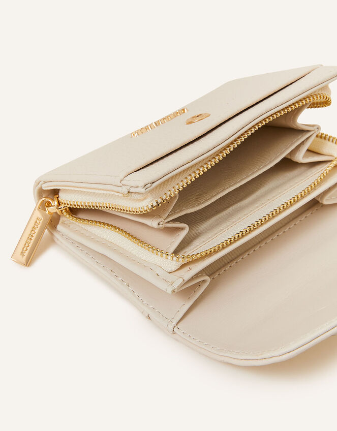 Small Flap Zip Around Purse, Cream (CREAM), large