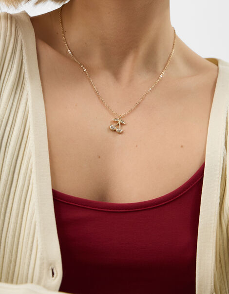 Diamant&eacute; Cherry Pendant Necklace, , large