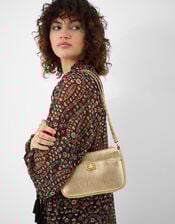 Metallic Chain Strap Crossbody Bag, , large