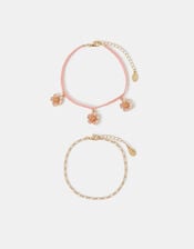 2-Pack Flower Charm Anklets, , large
