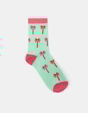 Palm Tree Socks Light Green, , large