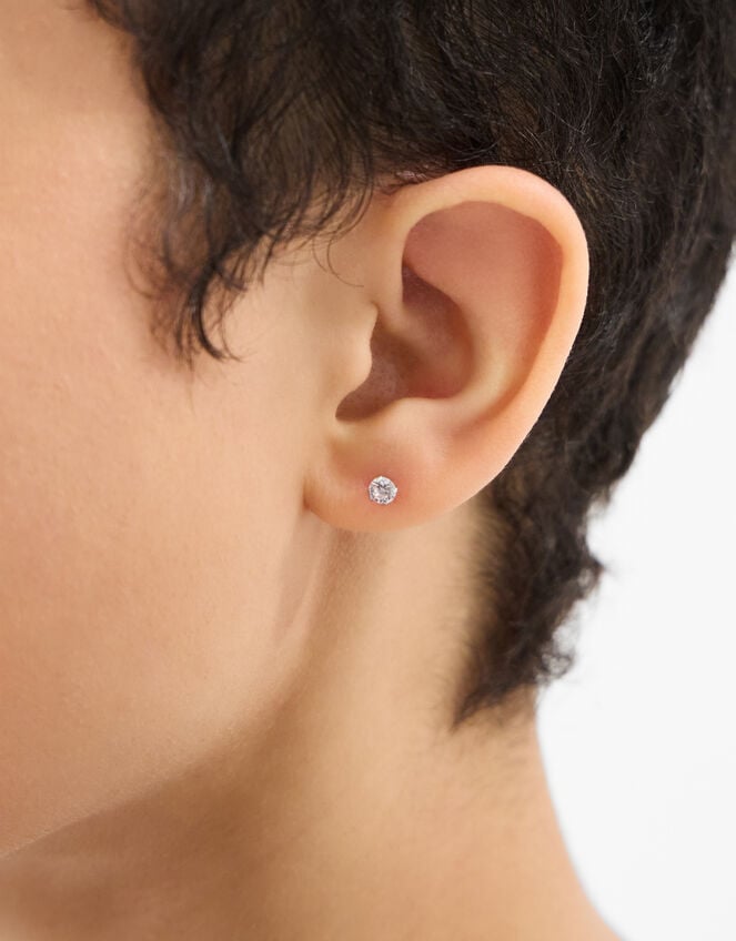 2-Pack Surgical Steel Heart Flatback Stud Earrings, , large